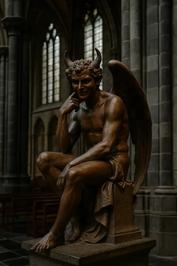 Weird landmarks in Belgium – statue of a devil inside Liège Cathedral