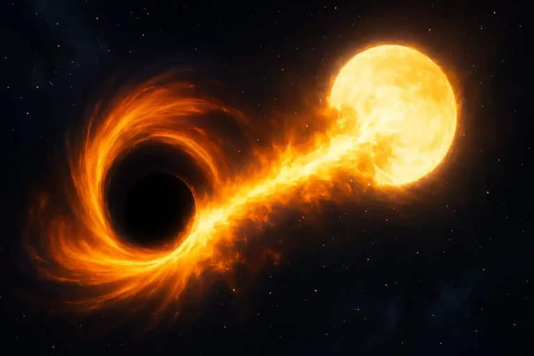 Simulation of a star being torn apart by a black hole