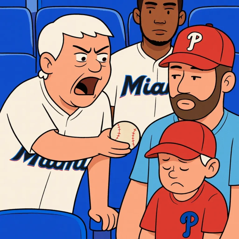 Baseball fan ball theft during Phillies vs. Marlins game
