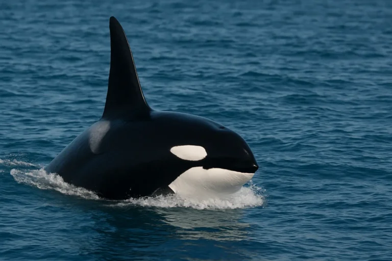 Killer whales sink boat in rare ocean attack, showing a powerful orca surfacing in the wild.