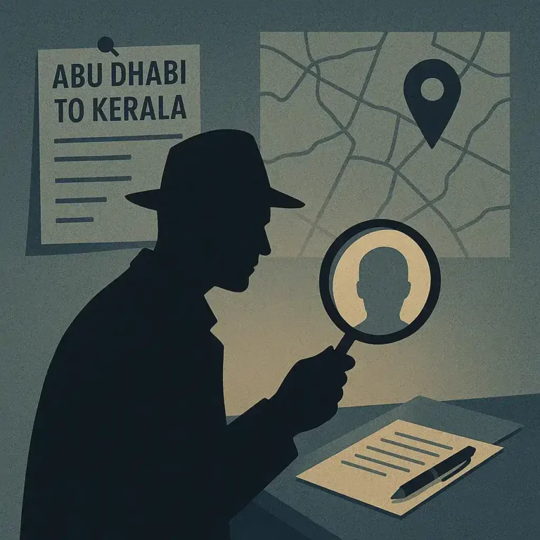 Abu Dhabi to Kerala flight mystery investigative theme